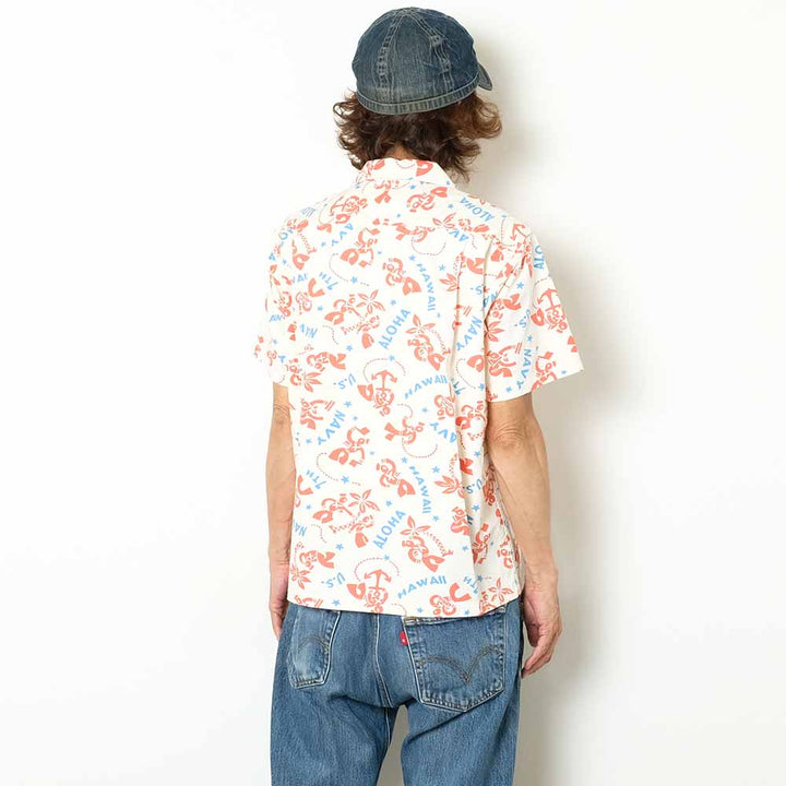 SUN SURF - COTTON RIPSTOP OPEN SHIRT - SAILOR MOKU STARS - SS39280