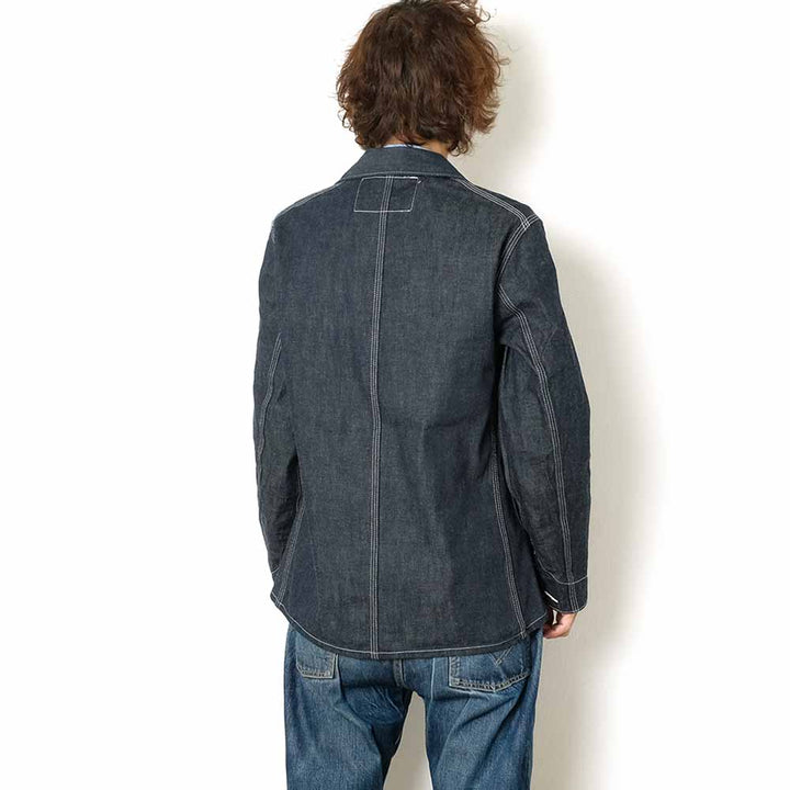 SUGAR CANE - FICTION ROMANCE - 11oz. BLUE DENIM 1920's WORK COAT - SC15503