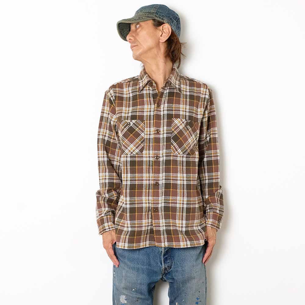 SUGAR CANE - TWILL CHECK WORK SHIRT - SC29564