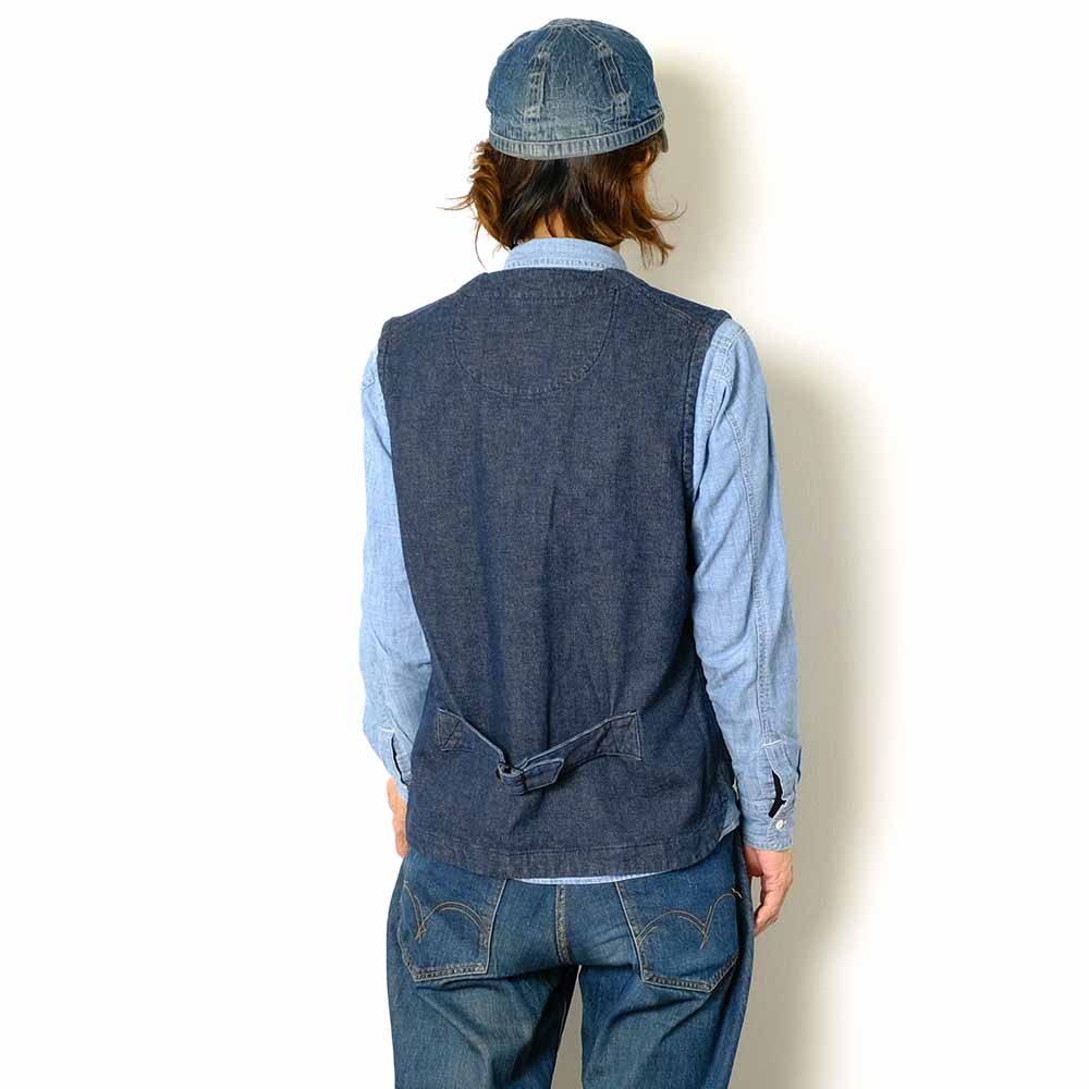 Soundman - Working Waist Coat - Marcy - Cotton / Linen Honey Cord Denim - M376-507Z