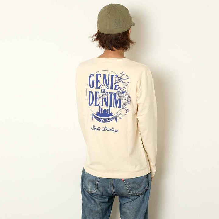 STUDIO D’ARTISAN - PRINT L/S T-SHIRT - GENIE DENIM - 8195A