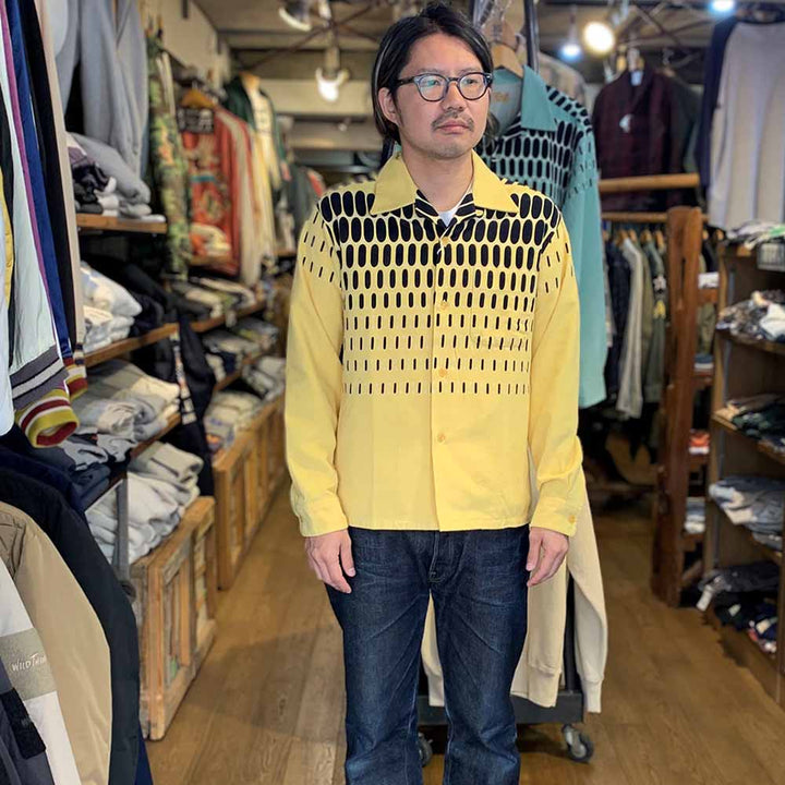 STYLE EYES Late 1950s Style Corduroy Sports Shirt ELVIS DOTS SE29169