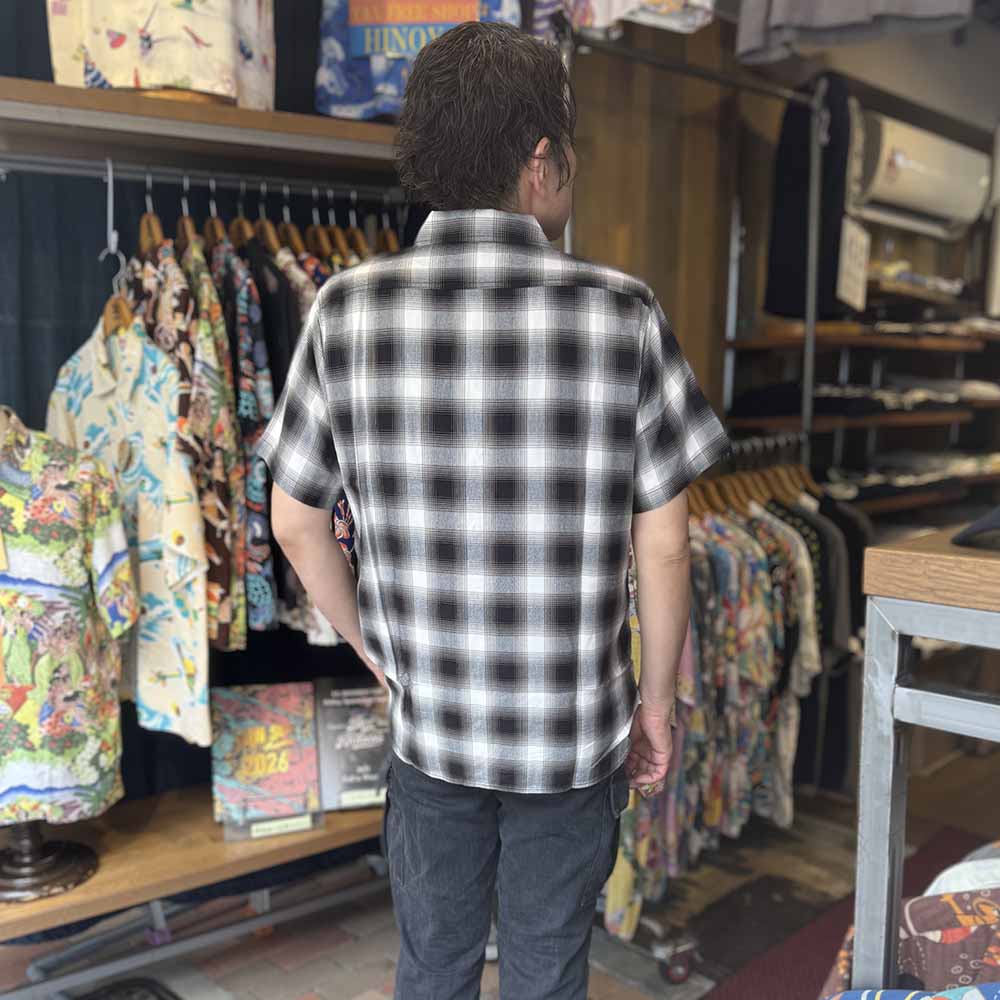 SUGAR CANE - RAYON OMBRE CHECK S/S WORK SHIRT - SC39728