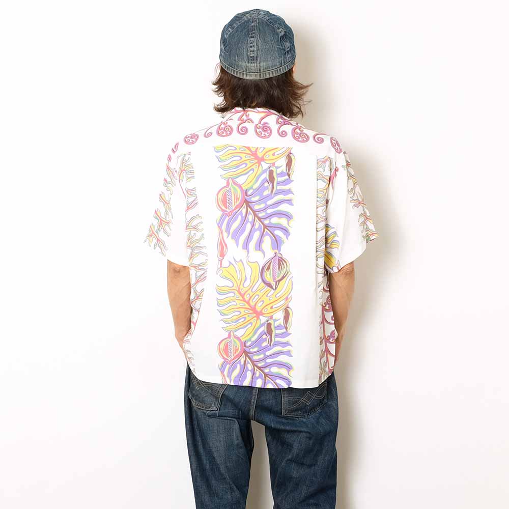 SUN SURF - S/S RAYON HAWAIIAN SHIRT - MONSTERA BORDER - SS39622