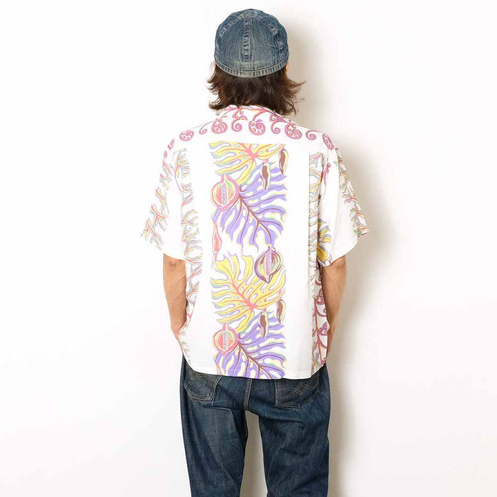 SUN SURF - S/S RAYON HAWAIIAN SHIRT - MONSTERA BORDER - SS39622