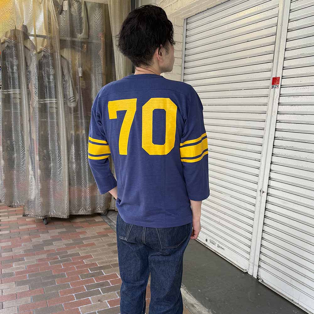 WAREHOUSE - 7/10 SLEEVE FOOTBALL T-SHIRT - NO. 70 - 4063NO-25