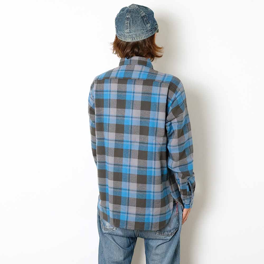 SUGAR CANE - TWILL CHECK WORK SHIRT - SC29558