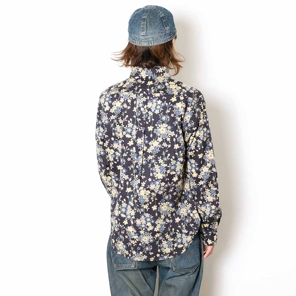 衣櫻 - シーチング素材 - 長袖レギュラーシャツ - 枝垂桜 - SA1744