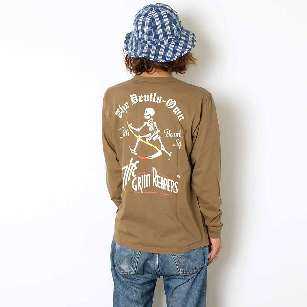 BUZZ RICKSON'S - L/S T-SHIRT - 13th BOMB. SQ. THE GRIM REAPERS - BR69628