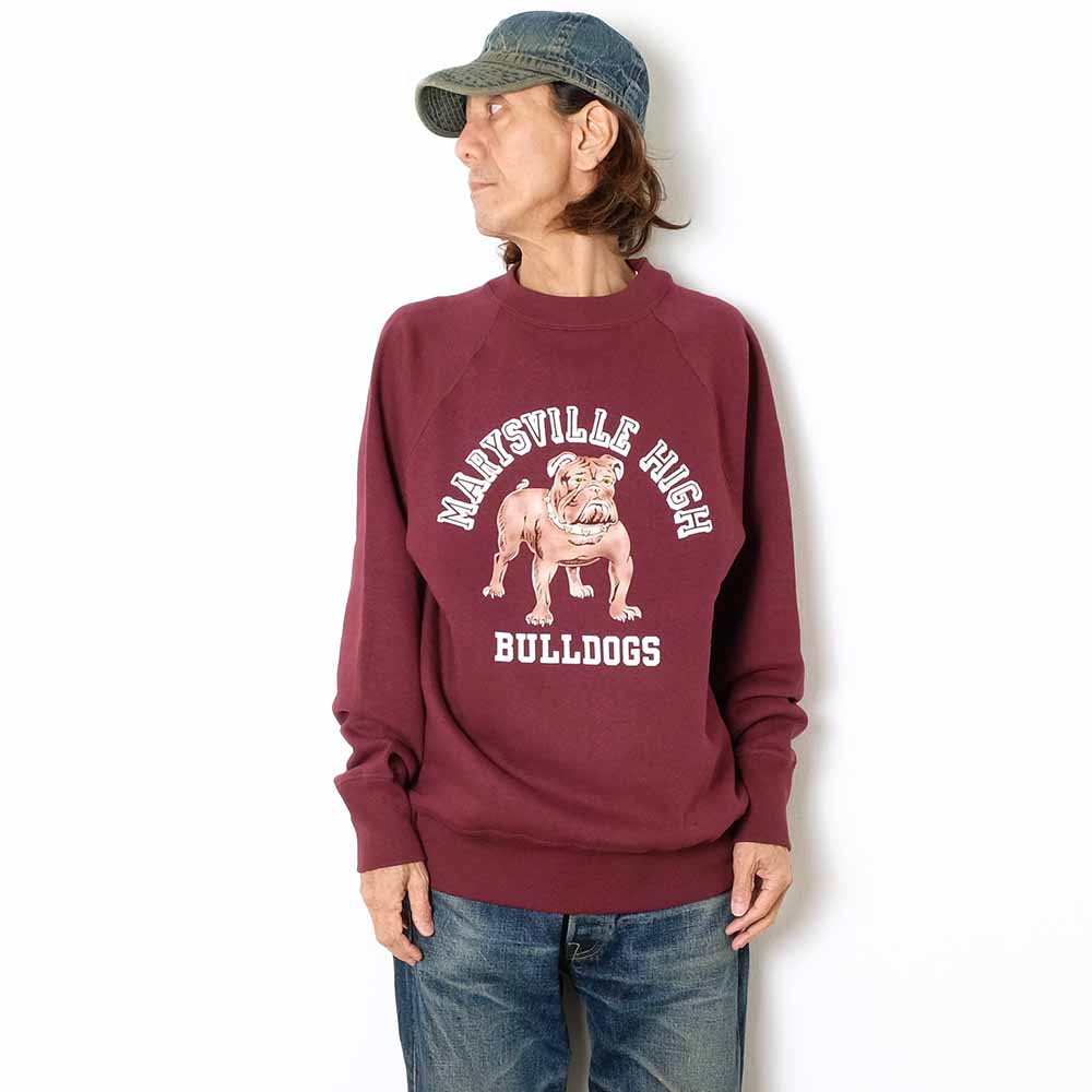 WAREHOUSE - Lot.409 - RAGLAN CREW SWEAT - MARYSVILLE HIGH - 409MAR-25
