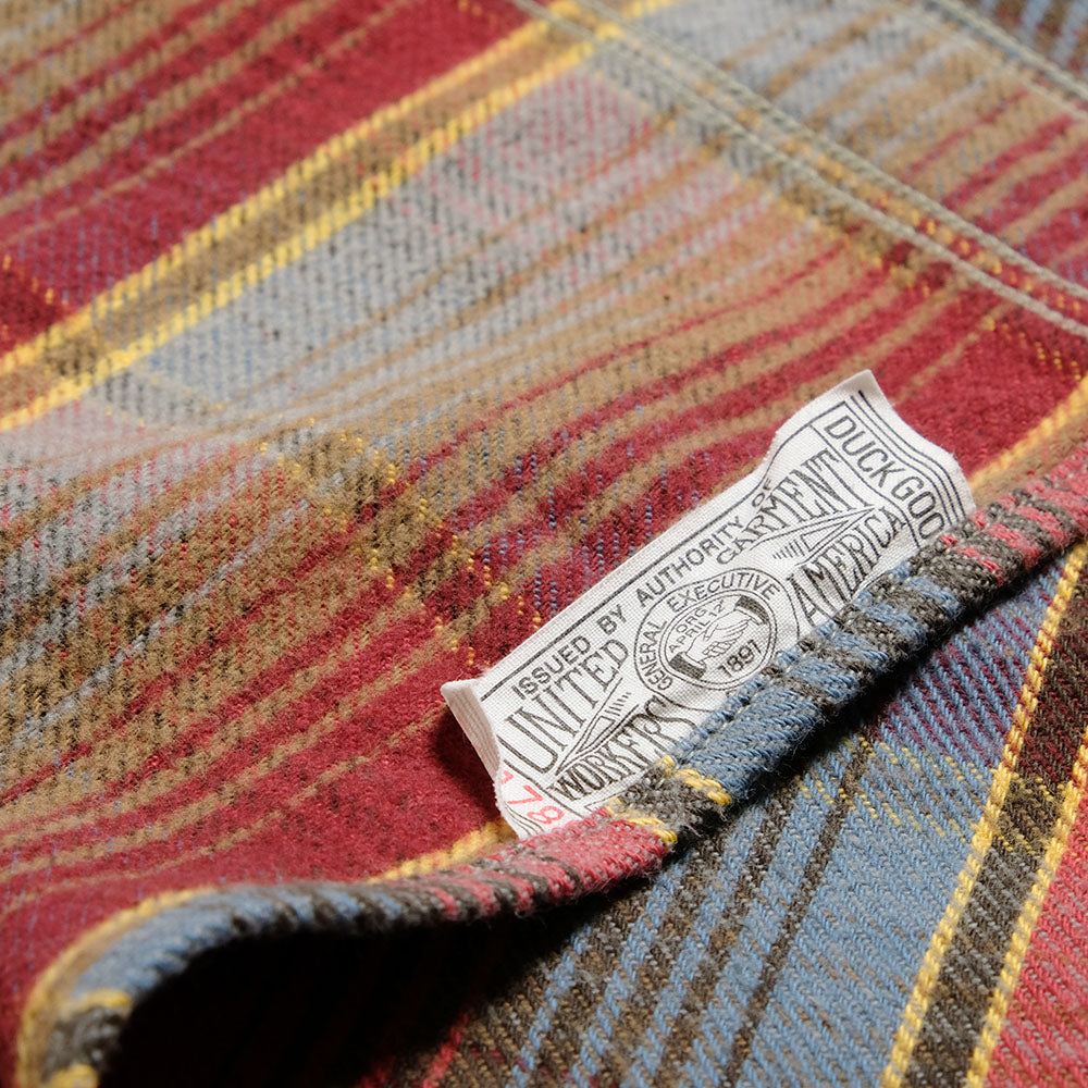 WAREHOUSE - Lot.3022 FLANNEL SHIRTS WITH CHINSTRAP - G-Pattern - ONE WASH - 3022G-25