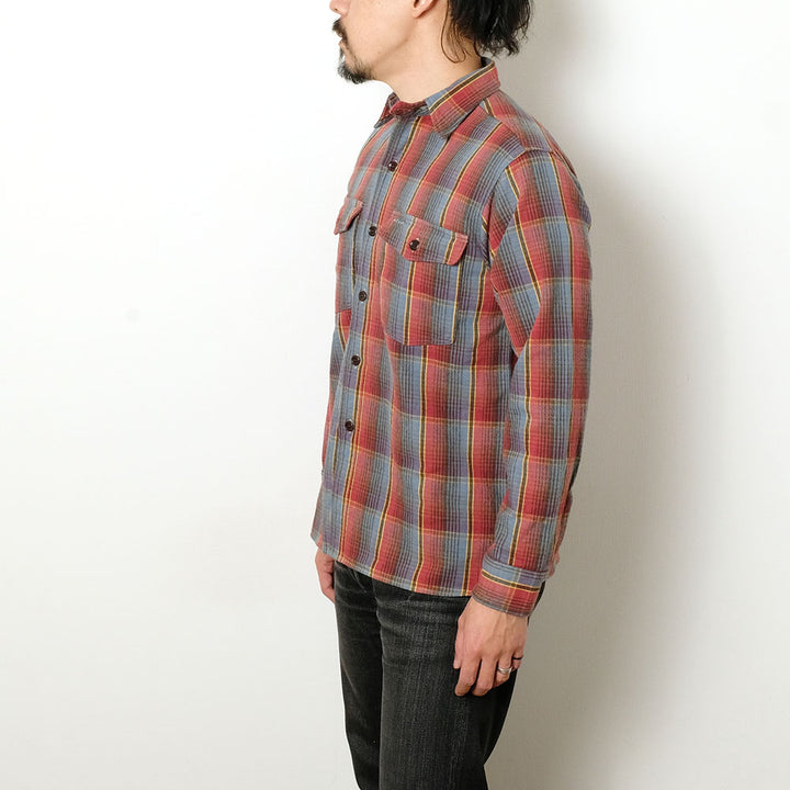 WAREHOUSE - Lot.3022 FLANNEL SHIRTS WITH CHINSTRAP - G柄 - ONE WASH - 3022G-25