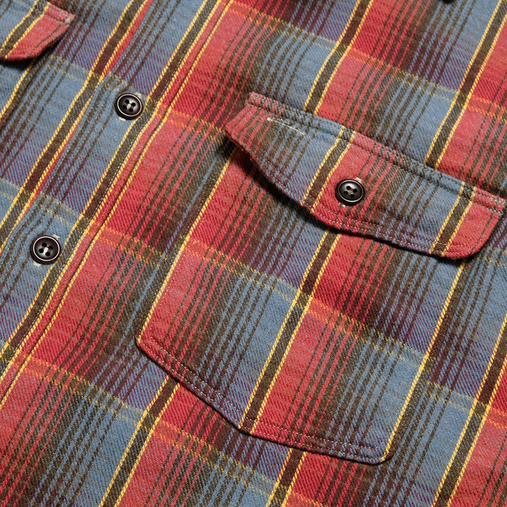 WAREHOUSE - Lot.3022 FLANNEL SHIRTS WITH CHINSTRAP - G-Pattern - ONE WASH - 3022G-25