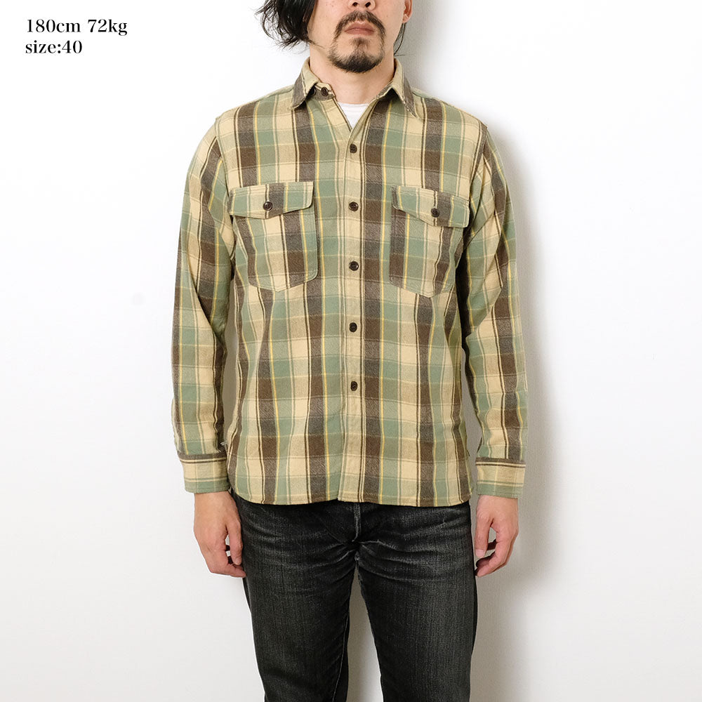 WAREHOUSE - Lot.3022 FLANNEL SHIRTS WITH CHINSTRAP - H-Pattern - ONE WASH - 3022H-25