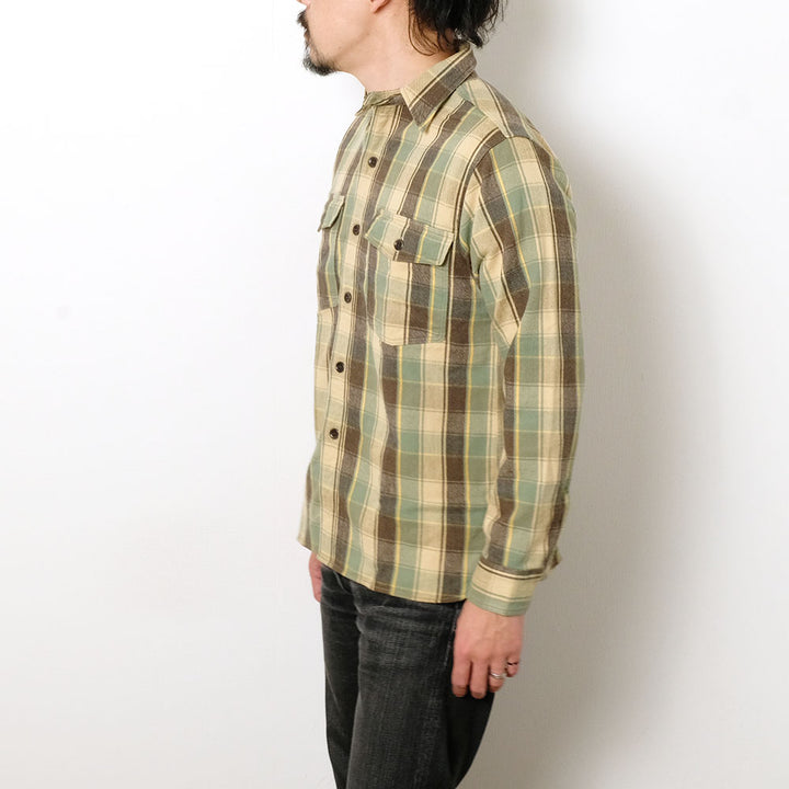 WAREHOUSE - Lot.3022 FLANNEL SHIRTS WITH CHINSTRAP - H-Pattern - ONE WASH - 3022H-25