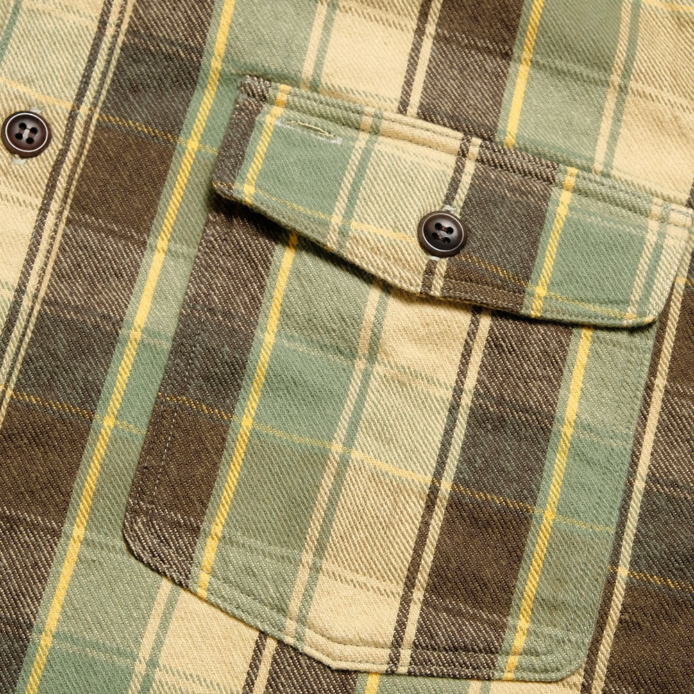 WAREHOUSE - Lot.3022 FLANNEL SHIRTS WITH CHINSTRAP - H-Pattern - ONE WASH - 3022H-25