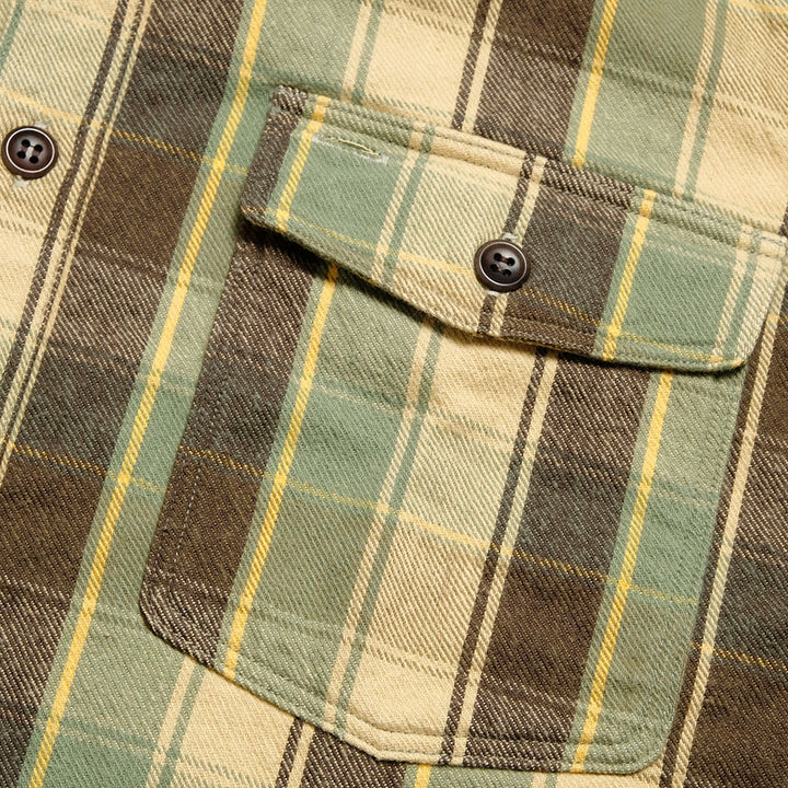 WAREHOUSE - Lot.3022 FLANNEL SHIRTS WITH CHINSTRAP - H-Pattern - ONE WASH - 3022H-25