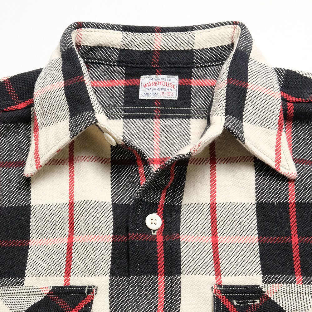 WAREHOUSE - Lot.3104 FLANNEL SHIRTS - B柄 - ONE WASH - 3104B-23