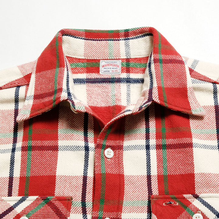 WAREHOUSE - Lot.3104 FLANNEL SHIRTS - C-Pattern - ONE WASH  - 3104C-25