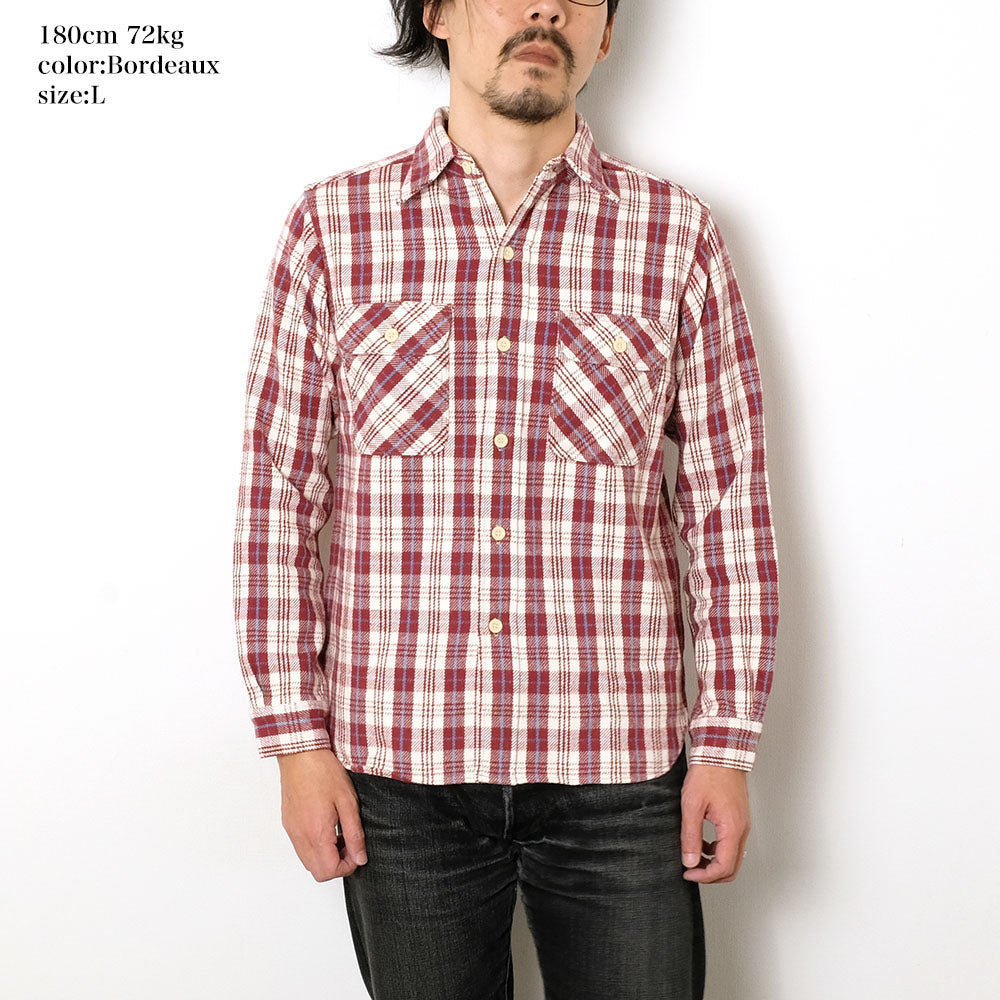 WAREHOUSE - Lot.3104 FLANNEL SHIRTS - E柄 - ONE WASH - 3104E-25