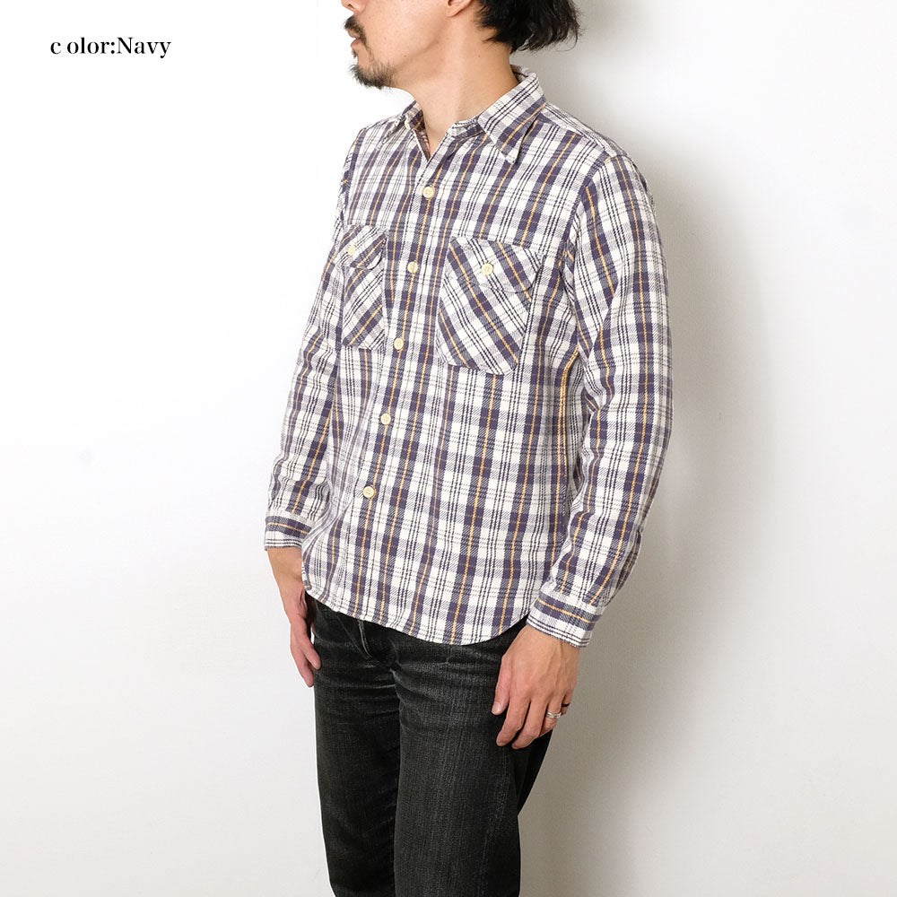 WAREHOUSE - Lot.3104 FLANNEL SHIRTS - E柄 - ONE WASH - 3104E-25