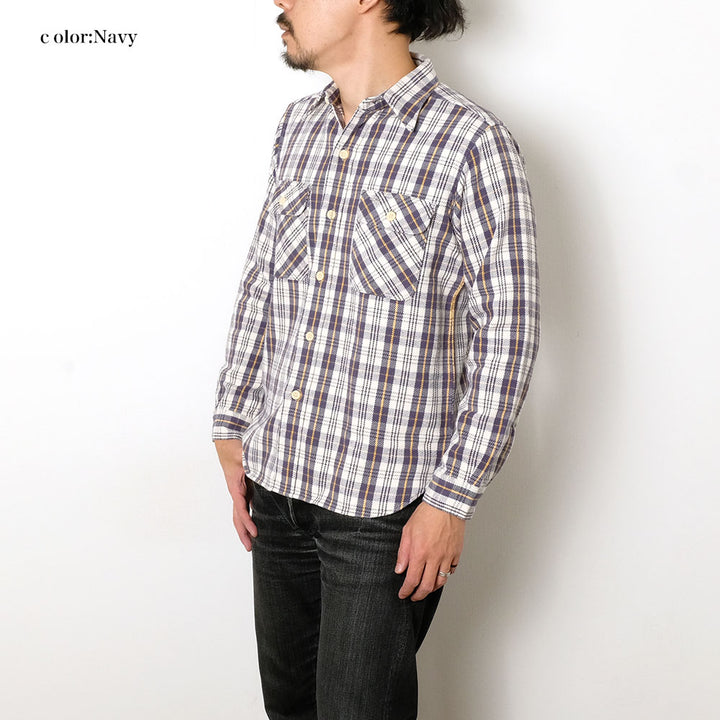 WAREHOUSE - Lot.3104 FLANNEL SHIRTS - E-Pattern - ONE WASH - 3104E-25