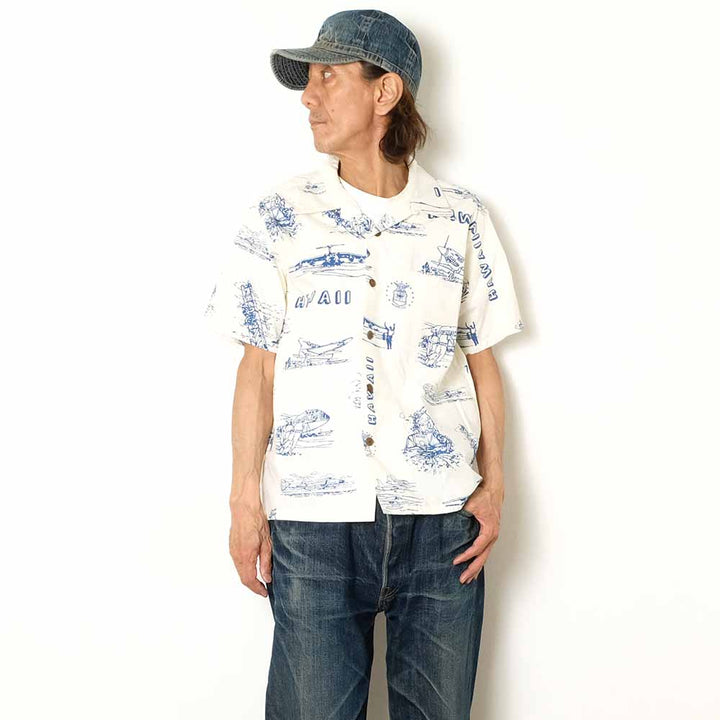 SUN SURF - COTTON BROAD HAWAIIAN SHIRT - ISLAND AVIATION - SS39698
