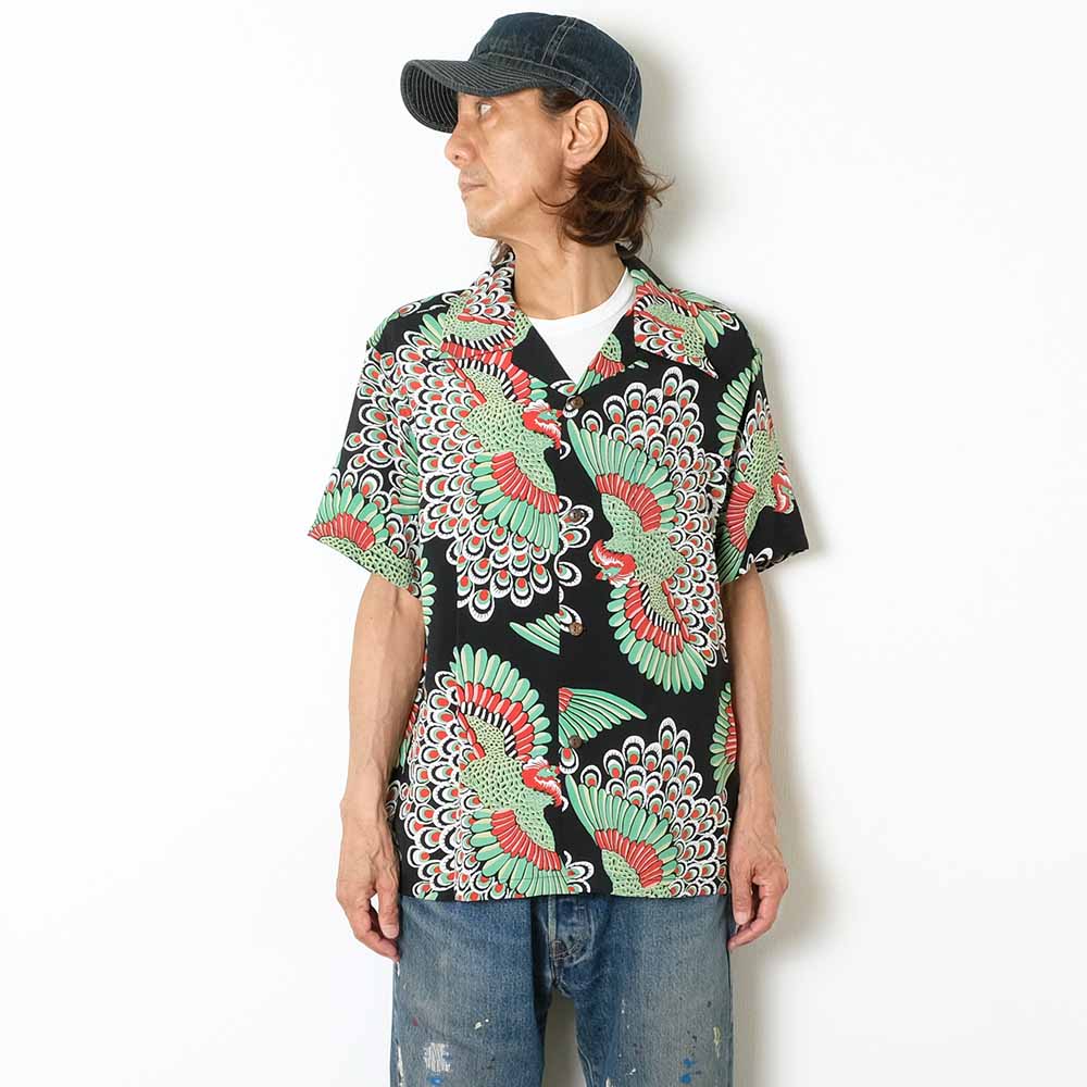 SUN SURF - RAYON HAWAIIAN SHIRT - PEACOCK - SS39428