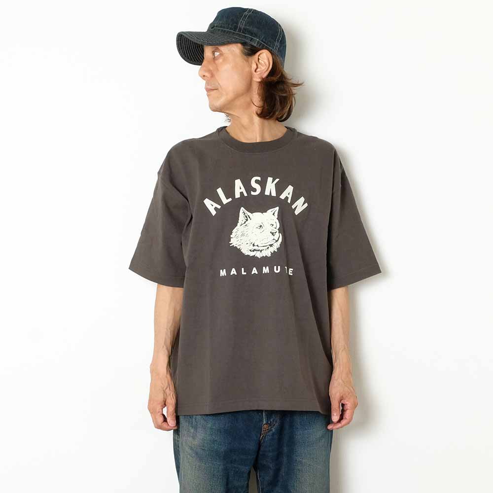 BARNS - Heavy Weight Crossover Neck S/S Print T-shirt - ALASKAN MALAMUTE - BR-25218