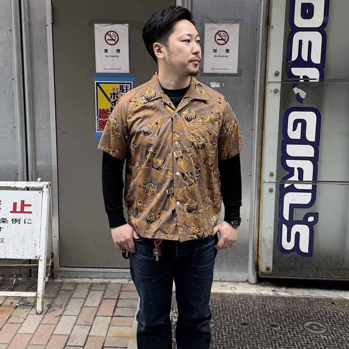STAR OF HOLLYWOOD - TYPEWRITER COTTON OPEN SHIRT - OWL - SH39494
