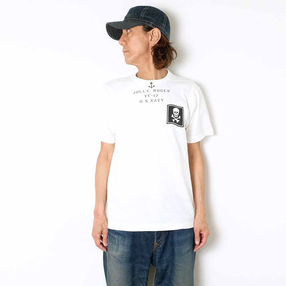 BUZZ RICKSON'S - SLUB YARN T-SHIRT - VF-17 JOLLY ROGER - BR79561