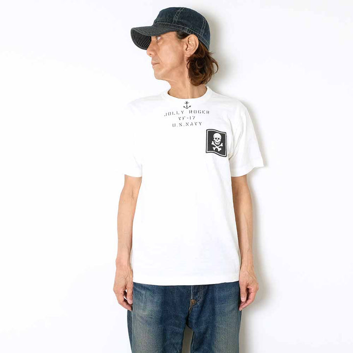 BUZZ RICKSON'S - SLUB YARN T-SHIRT - VF-17 JOLLY ROGER - BR79561