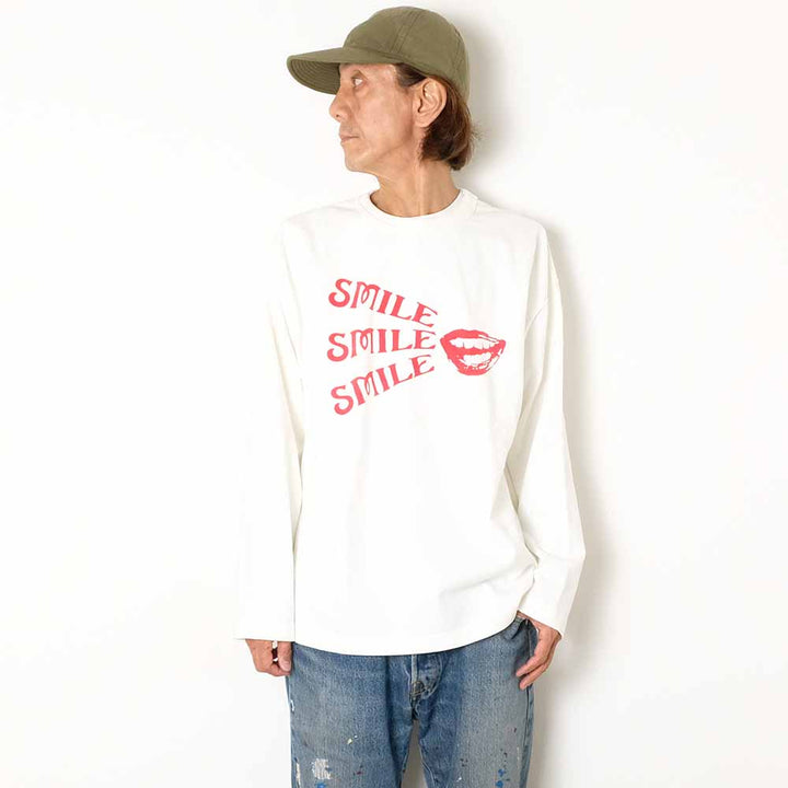 BARNS - 90'S BIG 9 SLEEVE T-SHIRT - SMILE - BR-25408