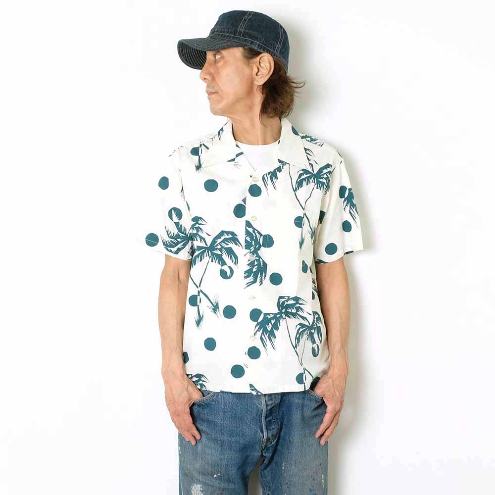 Duke Kahanamoku - COTTON HAWAIIAN SHIRT - MOONLIGHT PALMTREE - DK39451