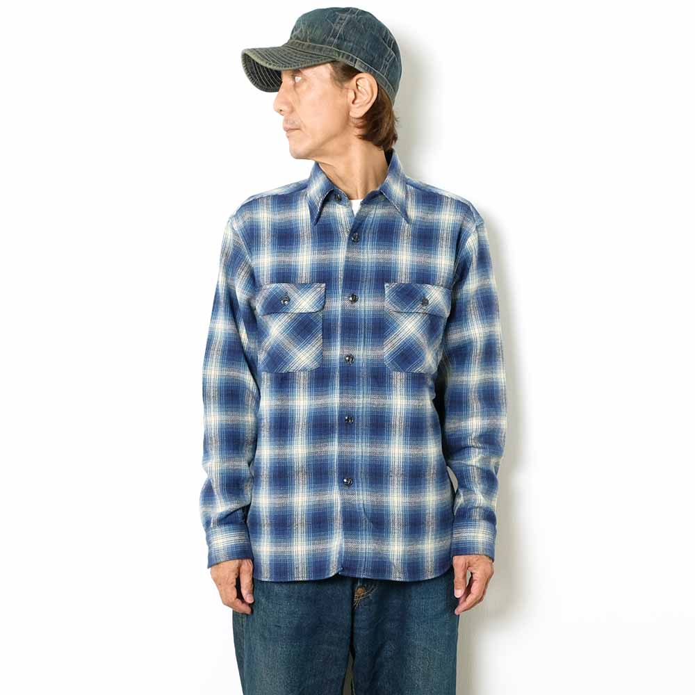 SUGAR CANE - FICTION ROMANCE - TWILL CHECK WORK SHIRTS - SC29366