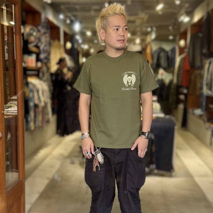 BUZZ RICKSON'S - S/S T-SHIRT - 23rd BOMB. SQ. BOMBER BARONS - BR79778