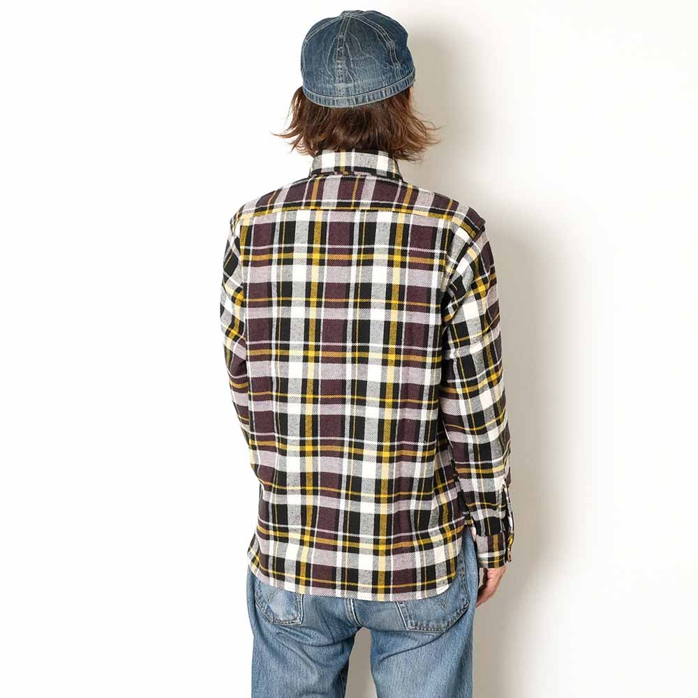 SUGAR CANE - TWILL PLAID WORK SHIRT - SC29566