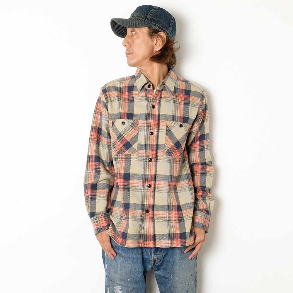 SUGAR CANE - TWILL CHECK WORK SHIRT - SC29562