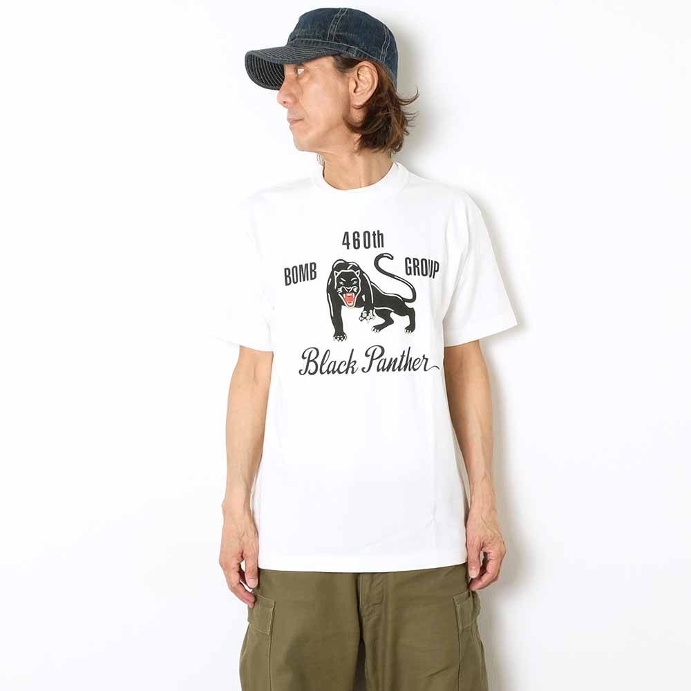 BUZZ RICKSON'S - GOVERNMENT ISSUE T-SHIRT - 460th BOMB.SQ. Black Panther - BR79575