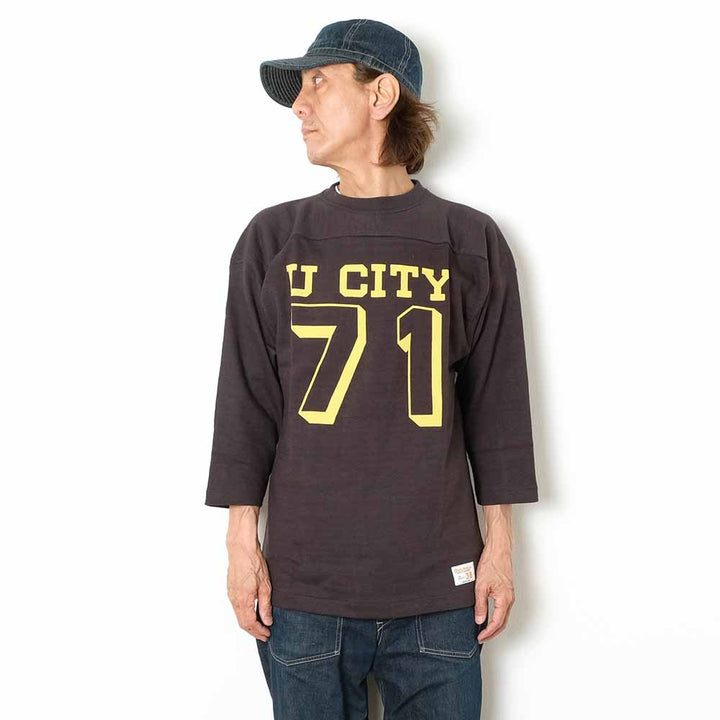 WAREHOUSE - 7/10 SLEEVE FOOTBALL T-SHIRT - U CITY - 4063U-25