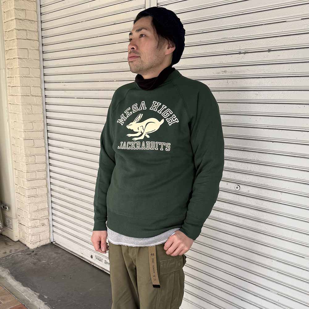WAREHOUSE - Lot.409 - RAGLAN CREW SWEAT - MESA HIGH - 409MES-25