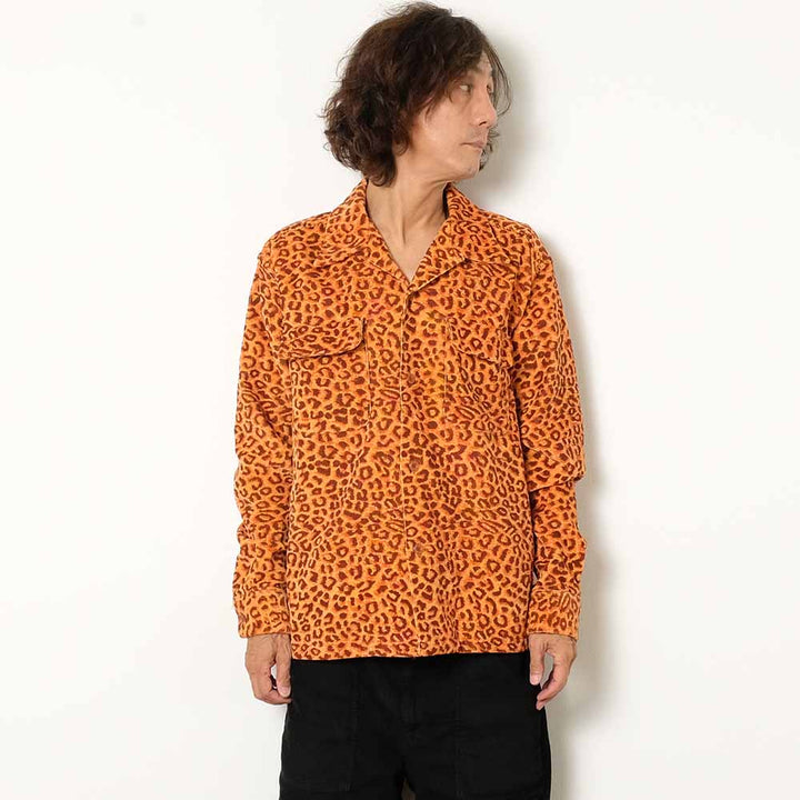 STYLE EYES - Late 1950s Style Corduroy Sports Shirt - LEOPARD - SE29173