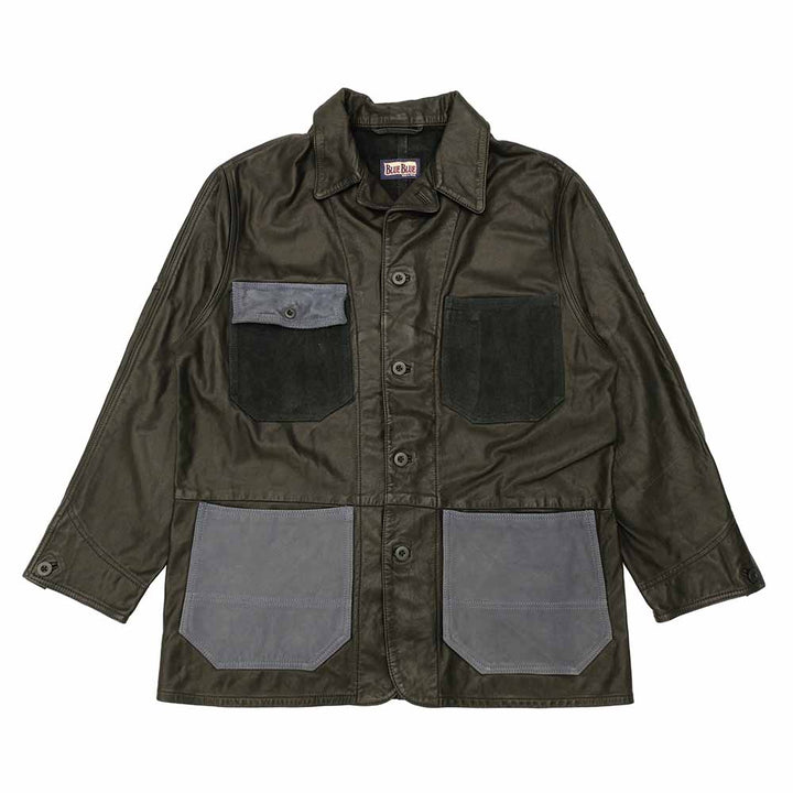 BLUE BLUE - Indigo Switch Leather Coveralls - 1017730