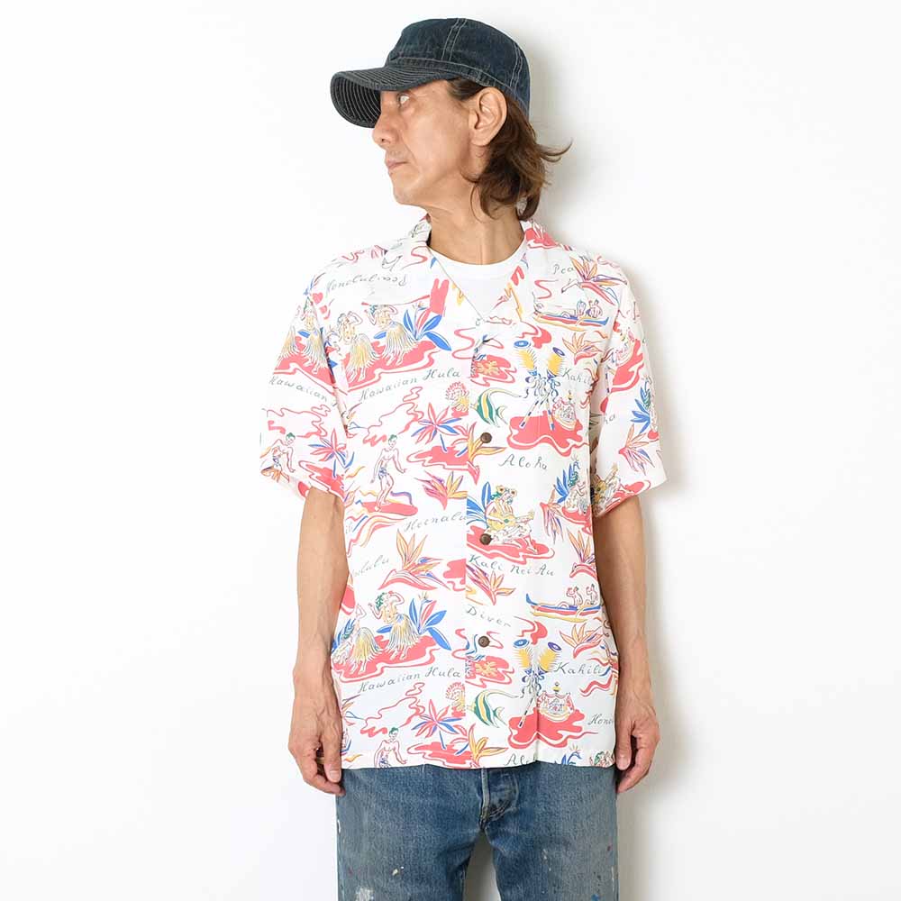 SUN SURF - RAYON HAWAIIAN SHIRT - HAWAIIAN HULA - SS39411