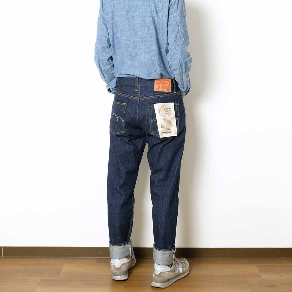 STUDIO D’ARTISAN - 15oz. Natural Indigo Relaxed Tapered Jeans - SD-808