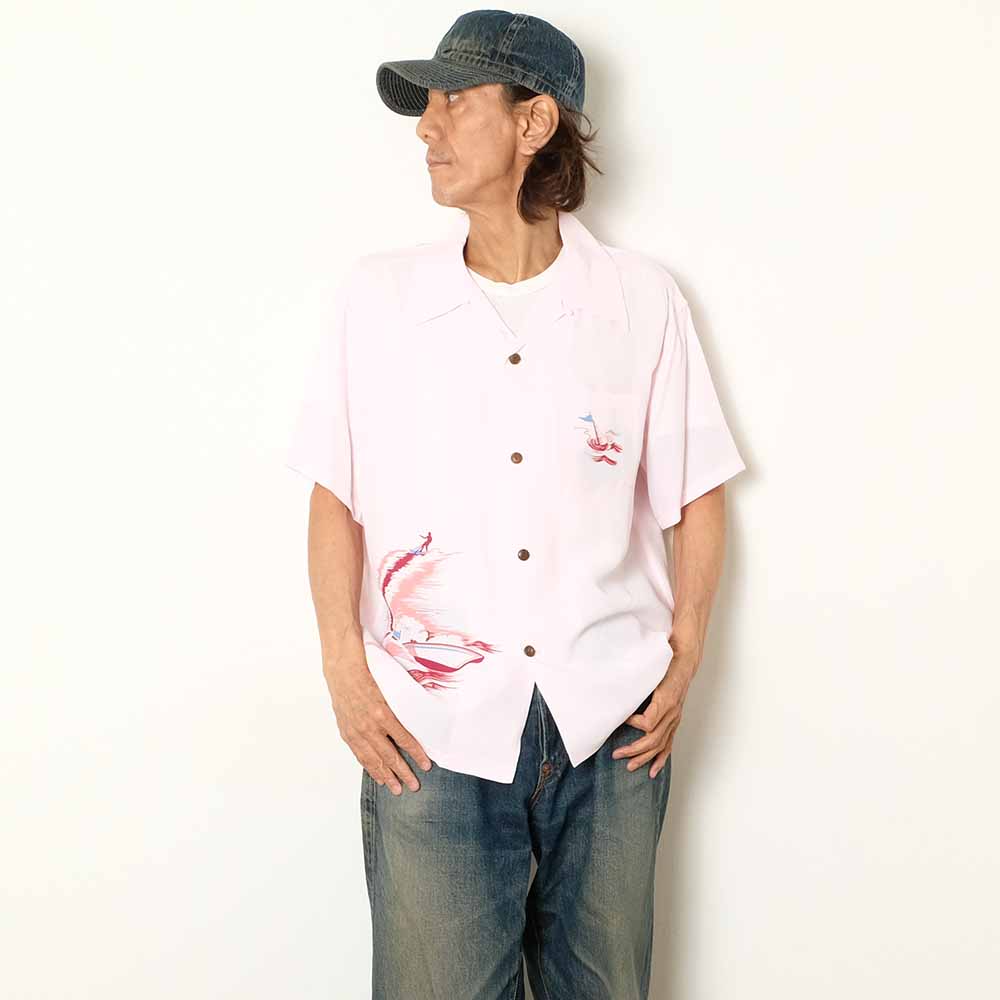 SUN SURF - S/S RAYON HAWAIIAN SHIRT - WATER SKIING - SS39630
