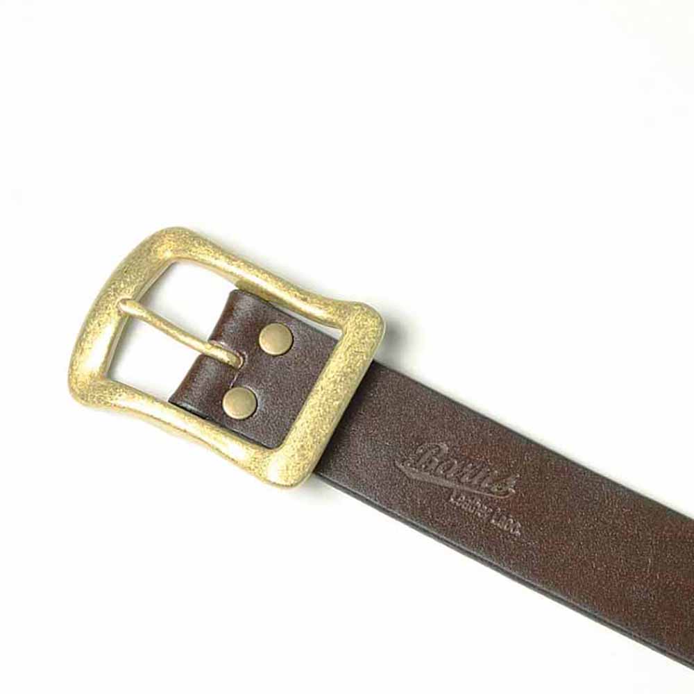 BARNS - TOCHIGI LEATHER BELT - Gold Color Buckle - LE-3055