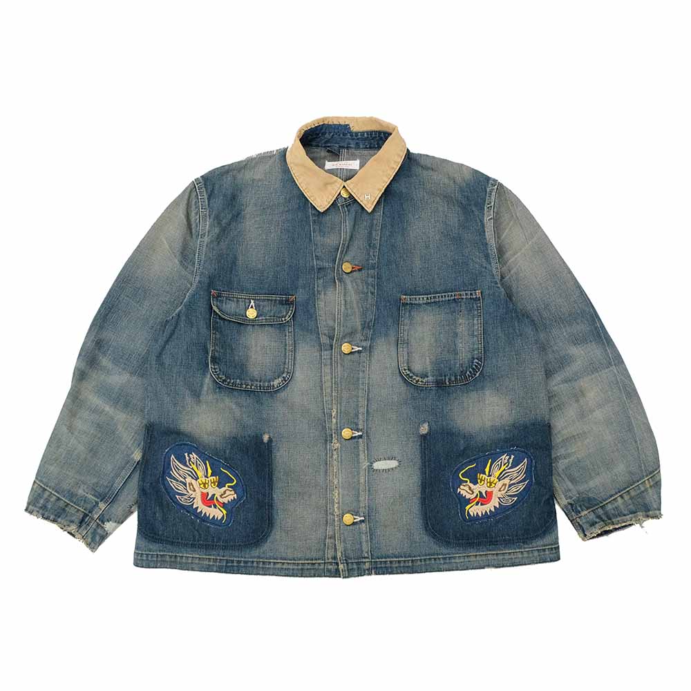 HOLLYWOOD RANCH MARKET - Light Denim Attachment remake Short Coverall - 1018003