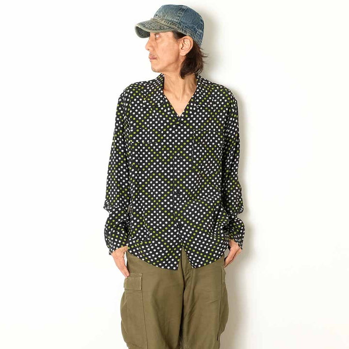 STAR OF HOLLYWOOD - HIGH DENSITY RAYON L/S OPEN SHIRT - POLKA DOT - SH29709