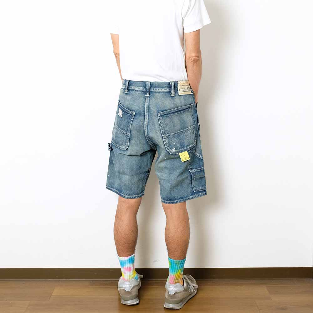 SUGAR CANE - 11oz. BLUE DENIM WORK SHORTS - AGED MODEL - SC52568